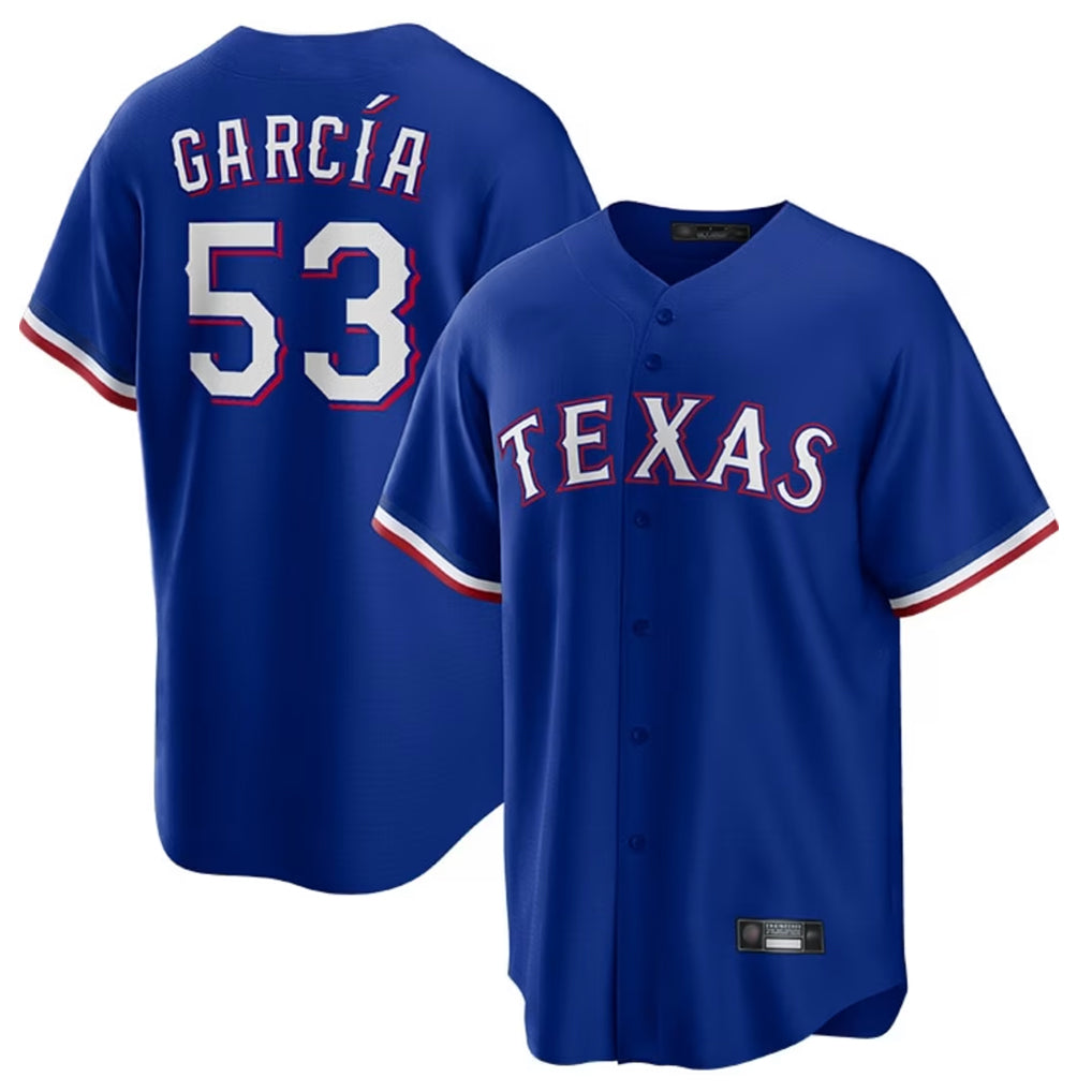 Tlead T.Rangers #53 Adolis Garcia Player Royal Home Limited Game Stitched Jerseys