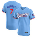 Tlead T.Rangers #7 Ivan Rodriguez Player Light Blue Limited Home Elite Stitched Jerseys