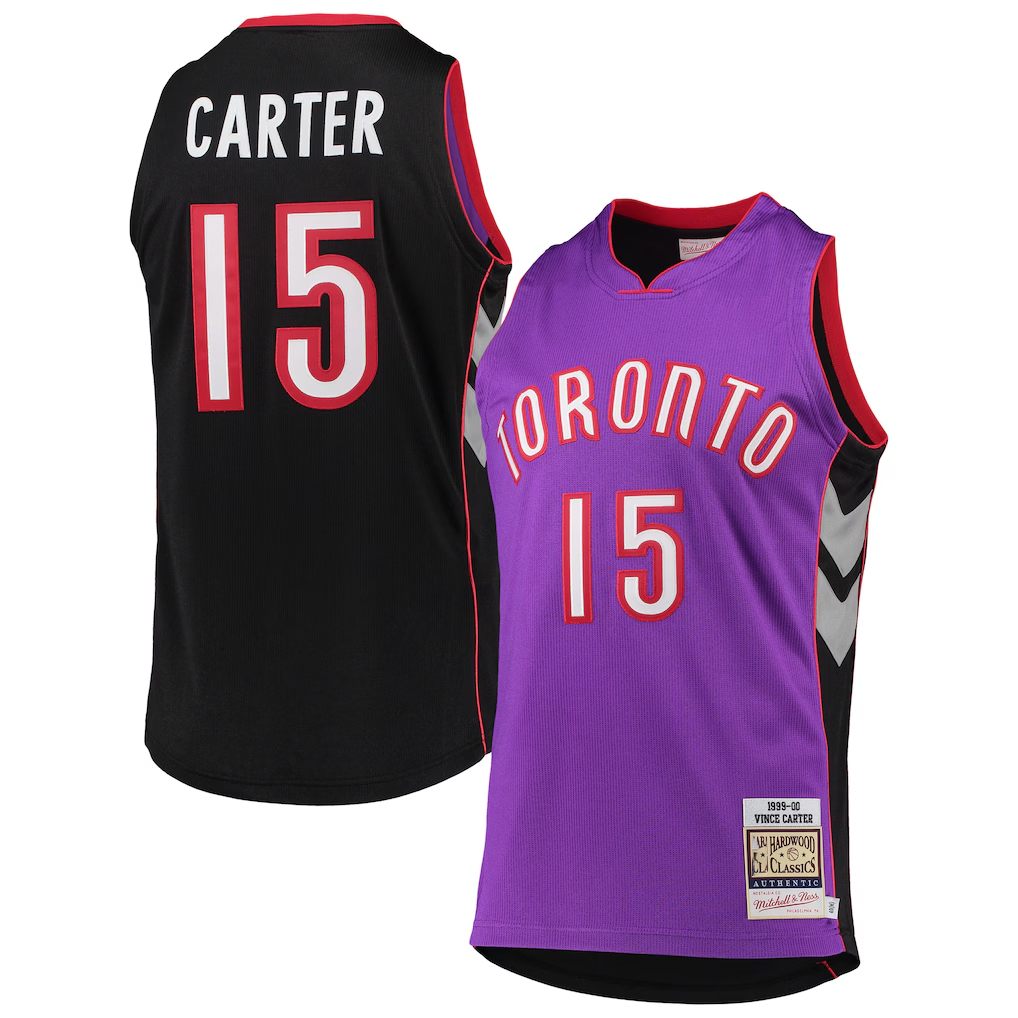 Tlead T.Raptors #15 Vince Carter Mitchell & Ness Purple 19992000 Hardwood Classics Authentic Jerseys