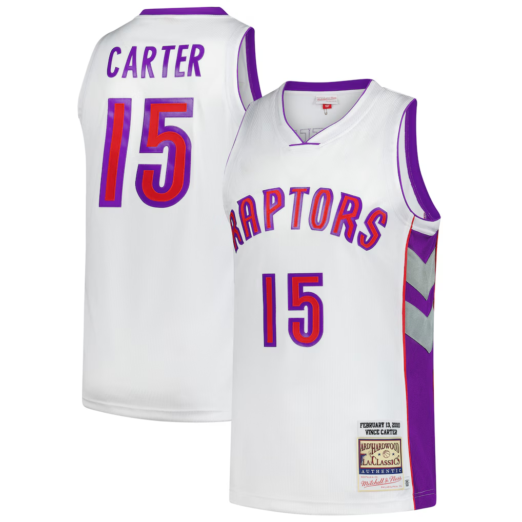 Tlead T.Raptors #15 Vince Carter Mitchell & Ness White 2000 All-Star Game Authentic Jerseys
