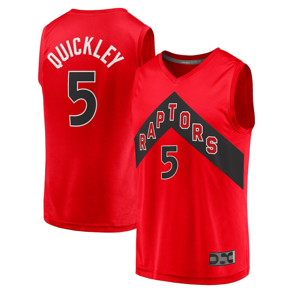 Tlead T.Raptors #5 Immanuel Quickley Red Fast Break Player Jerseys - Icon Edition