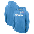 Tlead T.Titans Light Blue LOGO Pullover Hoodies Home Game Blank Player Stitched Jerseys