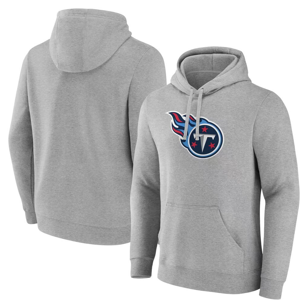 Tlead T.Titans Light Gray LOGO Pullover Hoodies Home Game Blank Player Stitched Jerseys