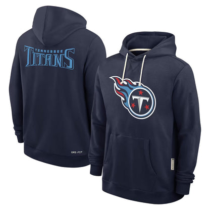 Tlead T.Titans Navy LOGO Pullover Hoodies Home Game Blank Player Stitched Jerseys
