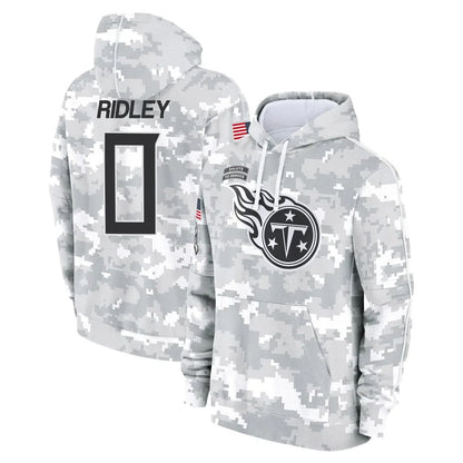 Tlead T.Titans #0 Calvin Ridley Player Camo Arctic Salute to Service Pullover Hoodies Home Game Stitched Jerseys