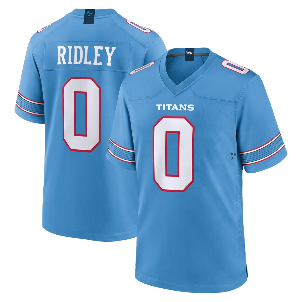 Tlead T.Titans #0 Calvin Ridley Player Light Blue 2026 Game Home Stitched Jerseys