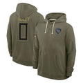Tlead T.Titans #0 Calvin Ridley Player Olive Salute to Service Hoodies Home Game Stitched Jerseys