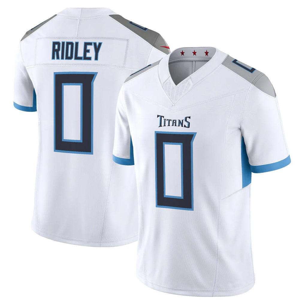 Tlead T.Titans #0 Calvin Ridley Player White 2025 Vapor Limited Home Game Stitched Jerseys