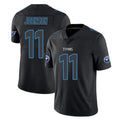 Tlead T.Titans #11 Jermaine Johnson II Player Black Impact Limited Home Game Stitched Jerseys