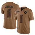 Tlead T.Titans #11 Jermaine Johnson II Player Brown Limited Salute to Service Home Game Stitched Jerseys