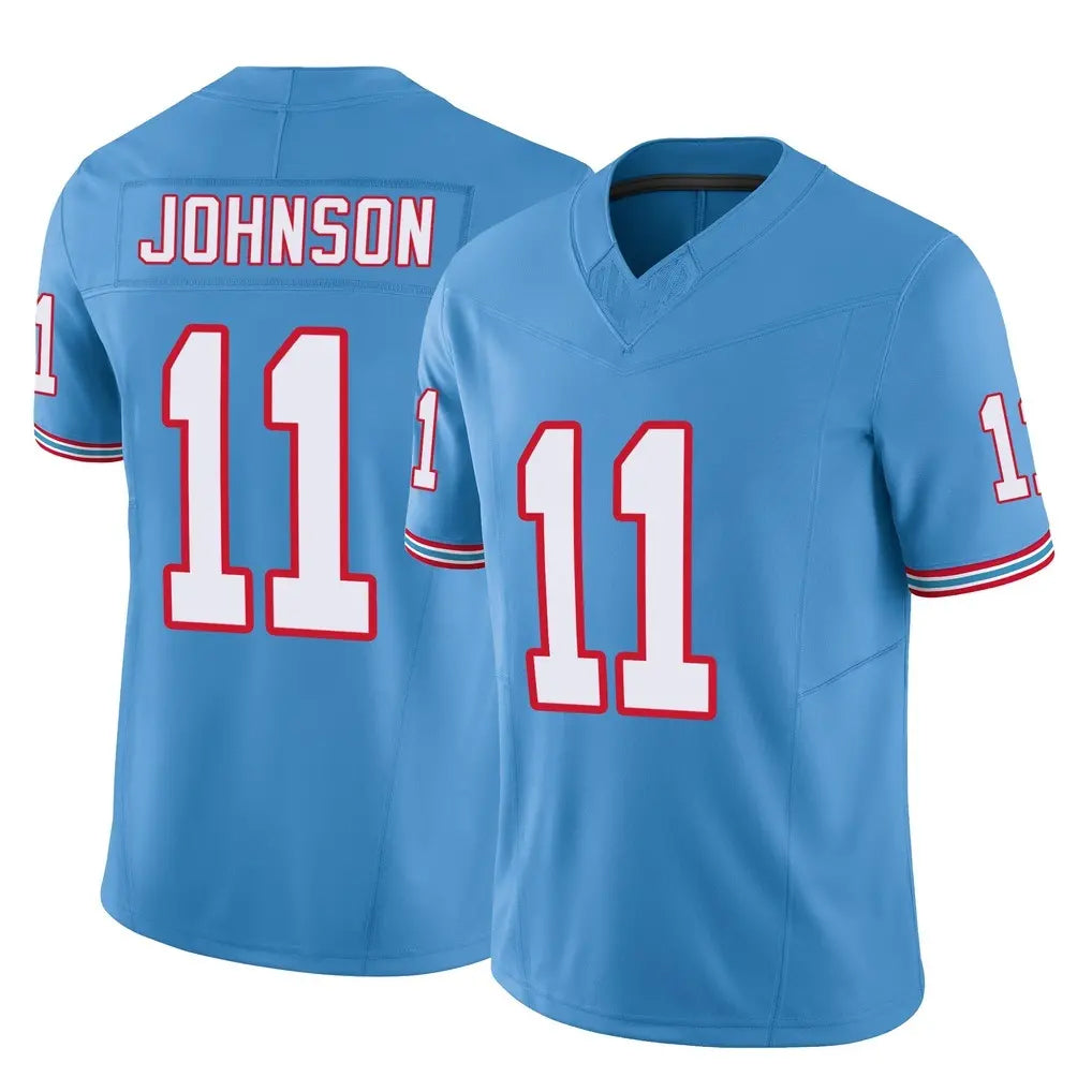 Tlead T.Titans #11 Jermaine Johnson II Player Light Blue Limited Vapor F.U.S.E. Home Game Stitched Jerseys