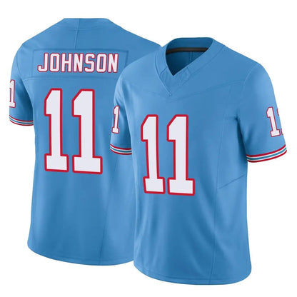 Tlead T.Titans #11 Jermaine Johnson II Player Light Blue Limited Vapor F.U.S.E. Home Game Stitched Jerseys