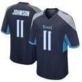 Tlead T.Titans #11 Jermaine Johnson II Player Navy Home Game Stitched Jerseys