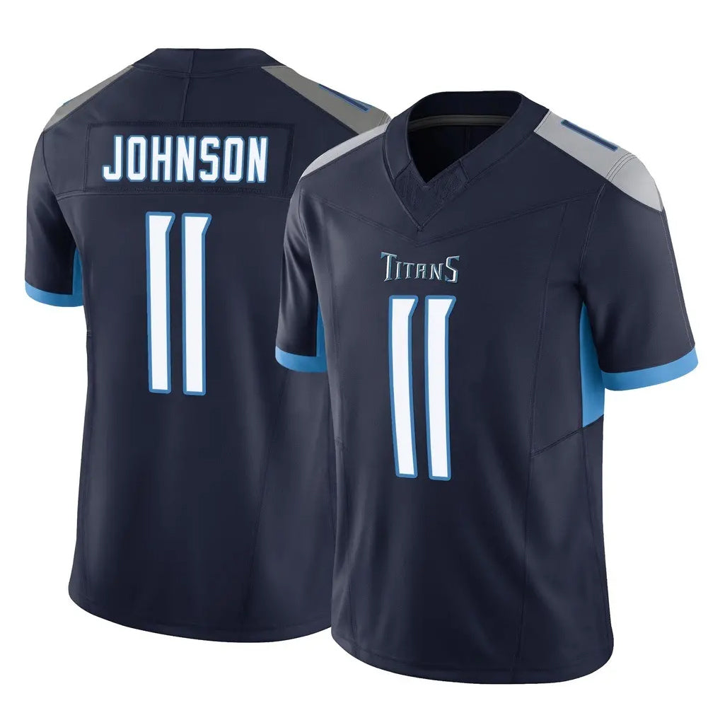 Tlead T.Titans #11 Jermaine Johnson II Player Navy Limited Vapor F.U.S.E. Home Game Stitched Jerseys