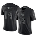 Tlead T.Titans #14 Carnell Tate Player Black Limited Reflective Home Game Stitched Jerseys
