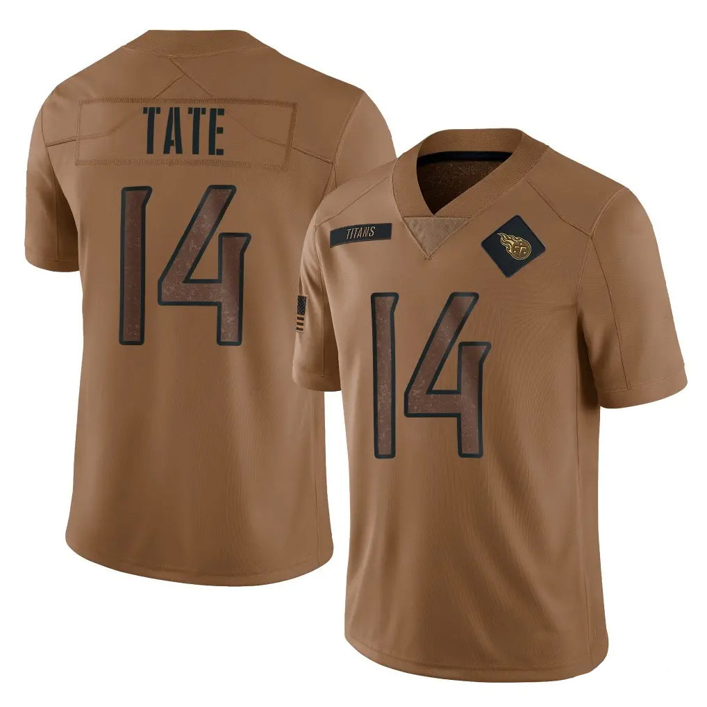 Tlead T.Titans #14 Carnell Tate Player Brown Limited Salute to Service Home Game Stitched Jerseys