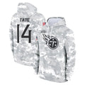 Tlead T.Titans #14 Carnell Tate Player Camo Arctic Salute to Service Pullover Hoodies Home Game Stitched Jerseys