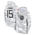 Tlead T.Titans #15 Keldric Faulk Player Camo Arctic Salute to Service Pullover Hoodies Home Game Stitched Jerseys