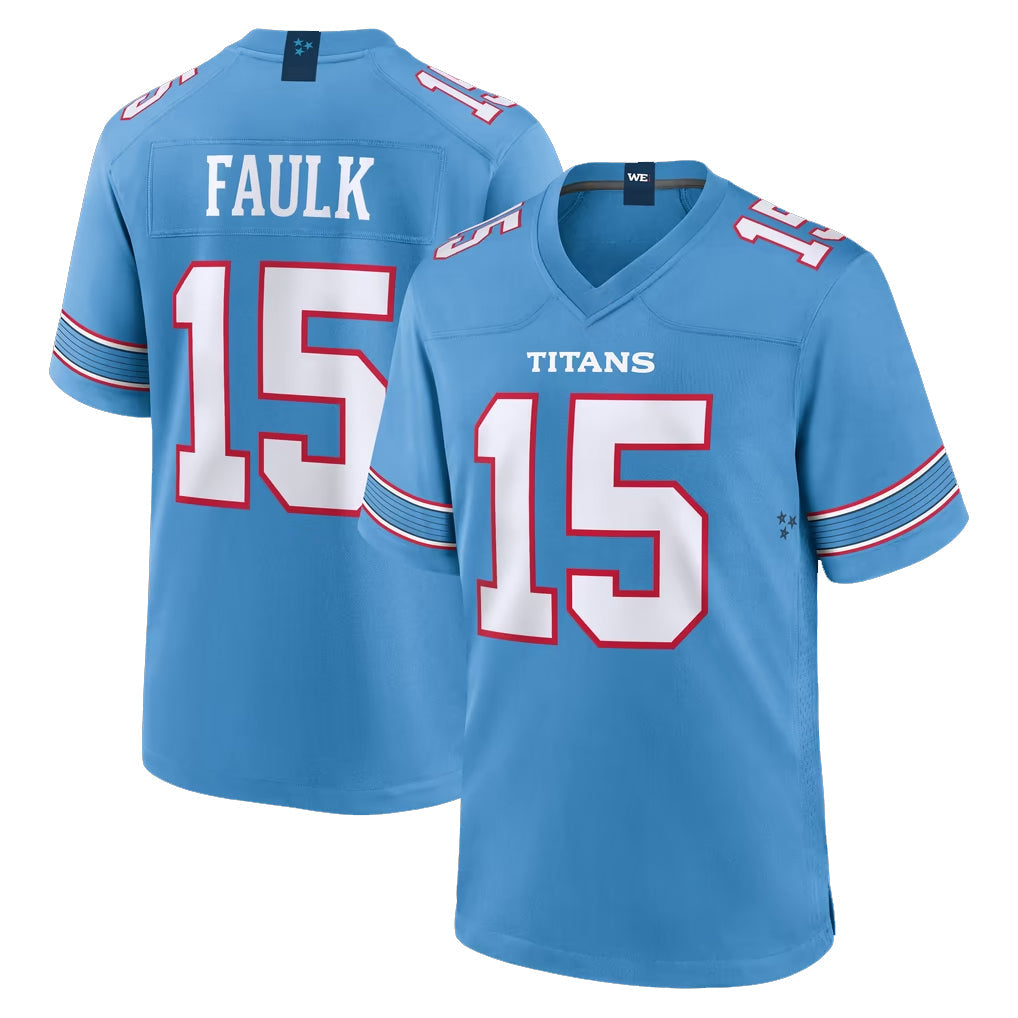 Tlead T.Titans #15 Keldric Faulk Player Light Blue 2026 Game Home Stitched Jerseys