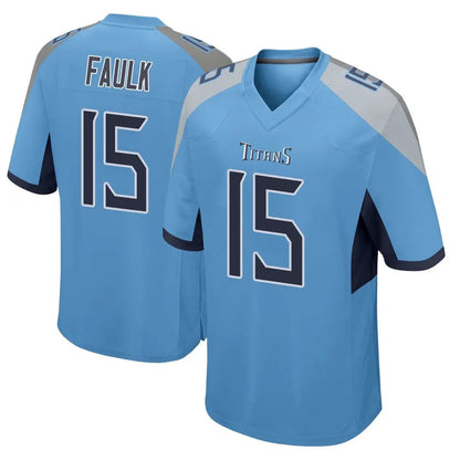 Tlead T.Titans #15 Keldric Faulk Player Light Blue Home Game Stitched Jerseys