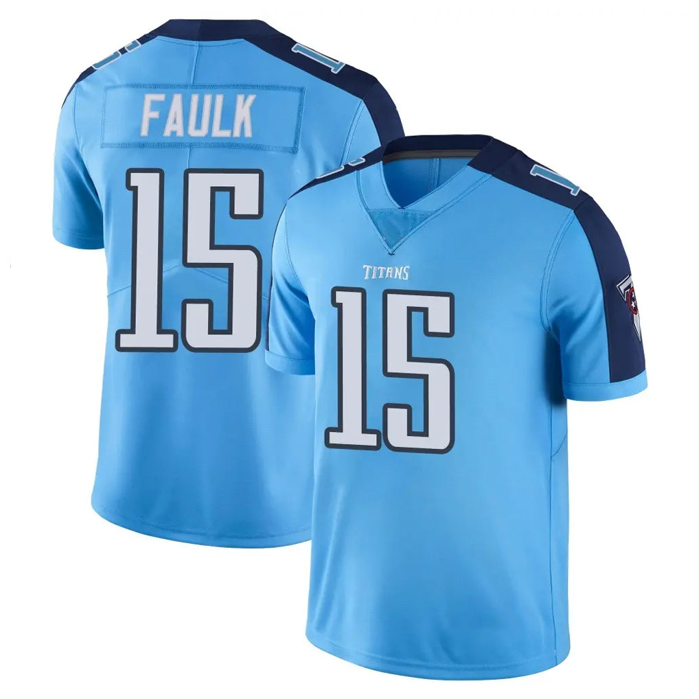 Tlead T.Titans #15 Keldric Faulk Player Light Blue Limited Color Rush Home Game Stitched Jerseys