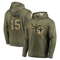 Tlead T.Titans #15 Keldric Faulk Player Olive Salute to Service Pullover Hoodies Home Game Stitched Jerseys