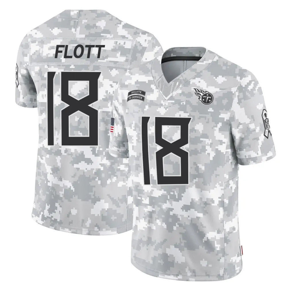 Tlead T.Titans #18 Cor'Dale Flott Player Arctic Camo Limited Salute to Service Home Game Stitched Jerseys
