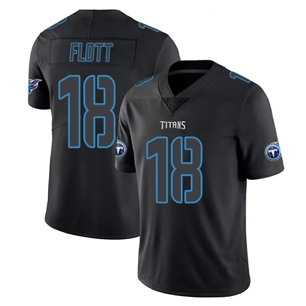 Tlead T.Titans #18 Cor'Dale Flott Player Black Impact Limited Home Game Stitched Jerseys