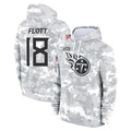 Tlead T.Titans #18 Cor'Dale Flott Player Camo Arctic Salute to Service Pullover Hoodies Home Game Stitched Jerseys