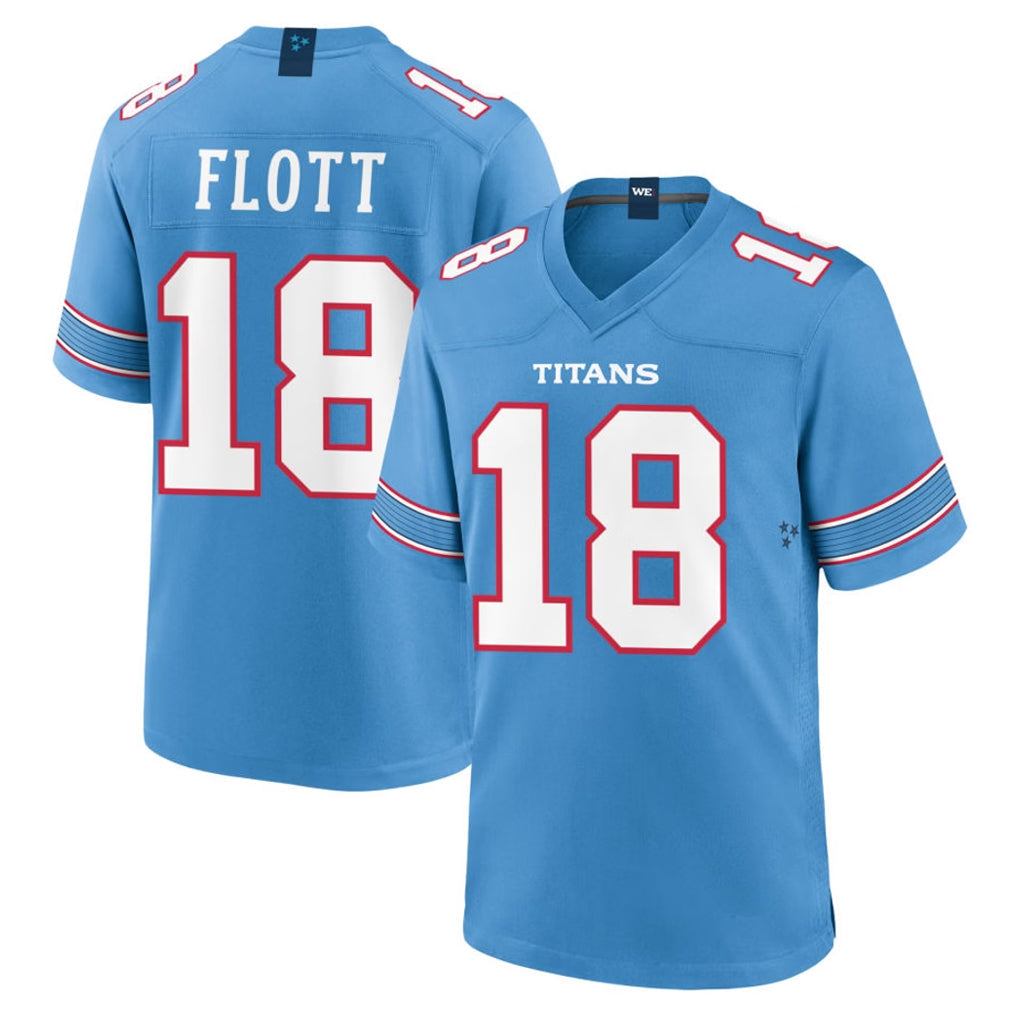 Tlead T.Titans #18 Cor'Dale Flott Player Light Blue 2026 Game Home Stitched Jerseys