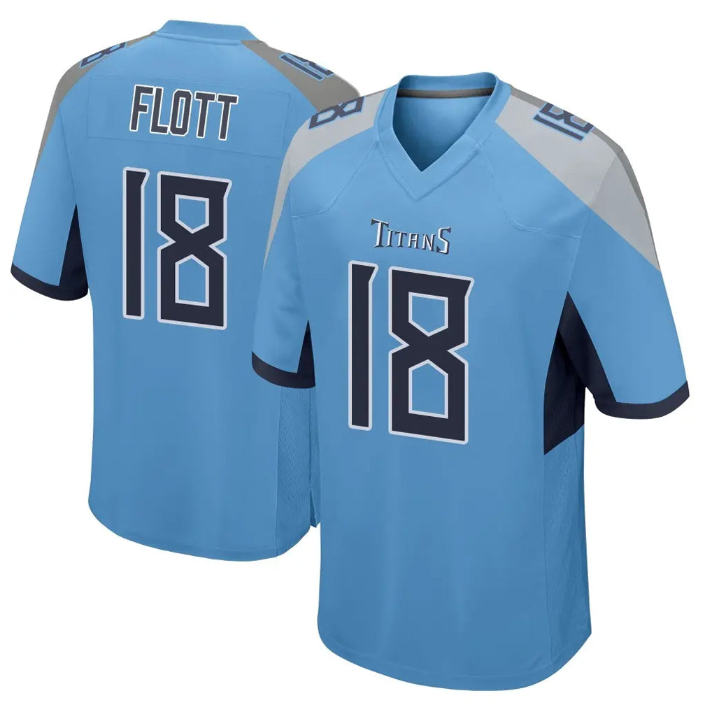 Tlead T.Titans #18 Cor'Dale Flott Player Light Blue Home Game Stitched Jerseys