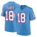 Tlead T.Titans #18 Cor'Dale Flott Player Light Blue Oilers Throwback Home Game Stitched Jerseys