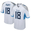 Tlead T.Titans #18 Cor'Dale Flott Player White Home Game Stitched Jerseys