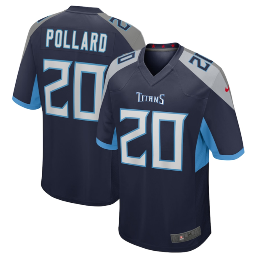 Tlead T.Titans #20 Tony Pollard Navy Game Player Jersey Stitched Jerseys
