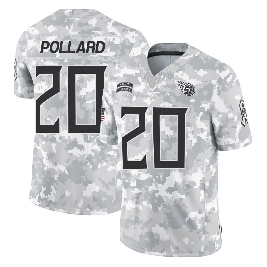 Tlead T.Titans #20 Tony Pollard Player Arctic Camo Limited Salute to Service Home Game Stitched Jerseys