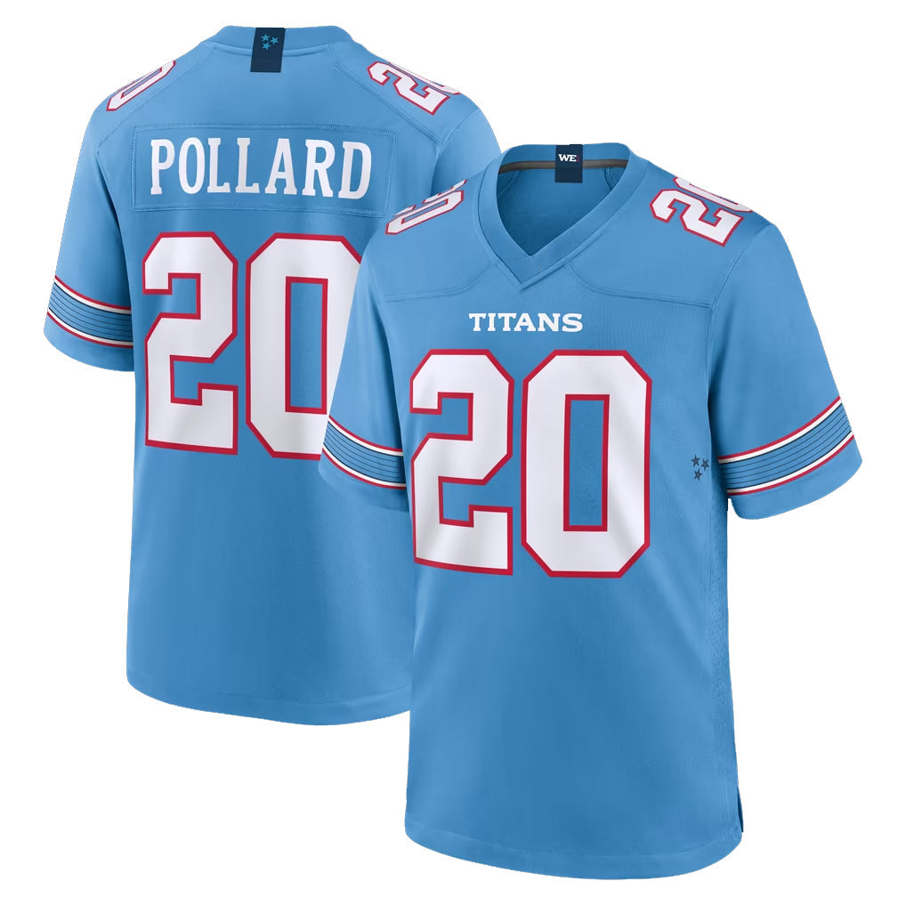 Tlead T.Titans #20 Tony Pollard Player Light Blue 2026 Game Home Stitched Jerseys