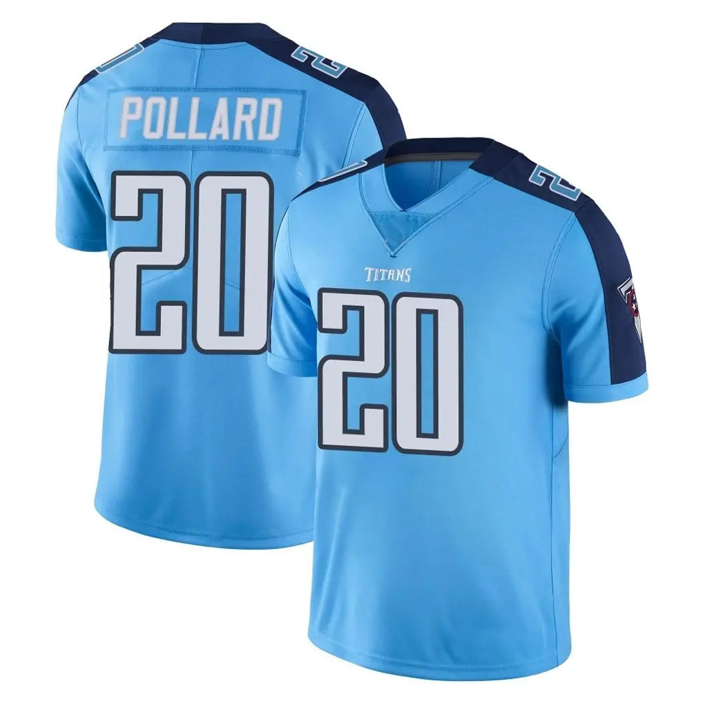 Tlead T.Titans #20 Tony Pollard Player Light Blue Limited Color Rush Home Game Stitched Jerseys