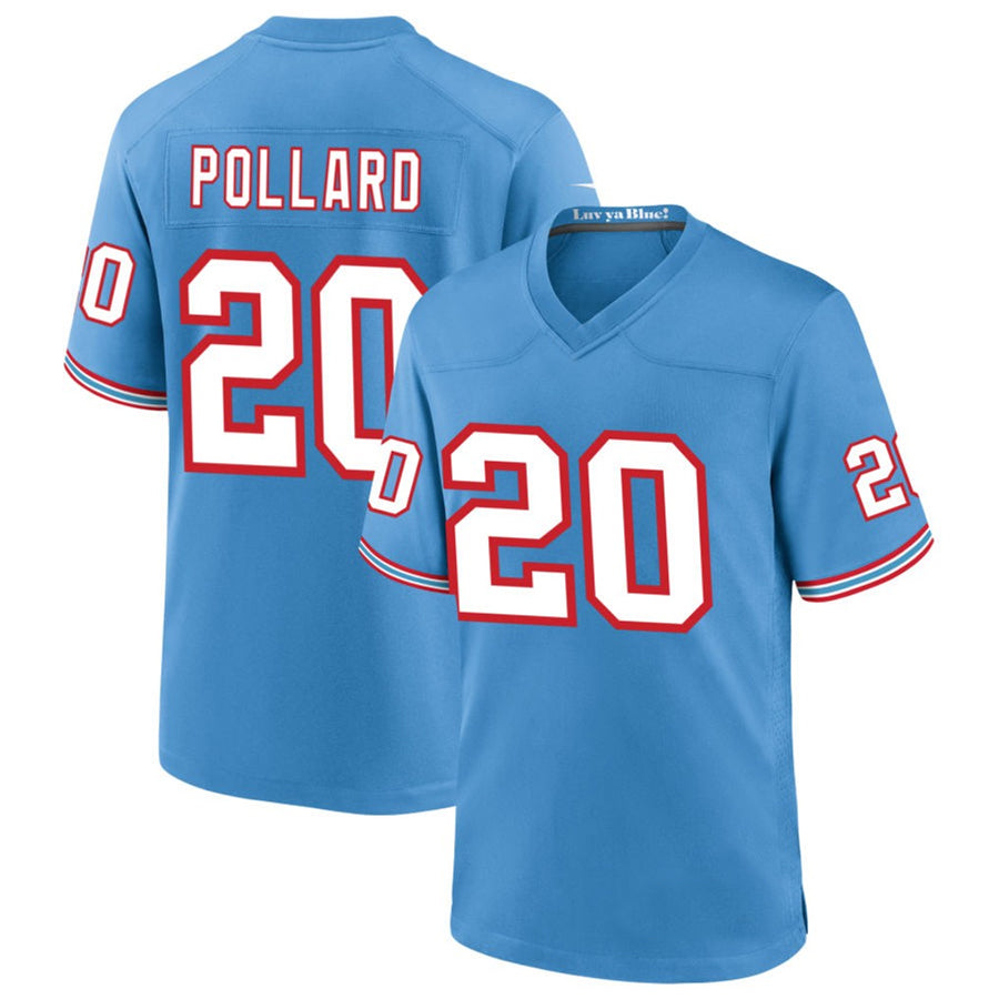 Tlead T.Titans #20 Tony Pollard Player Light Blue Throwback Alternate Game Stitched Jerseys