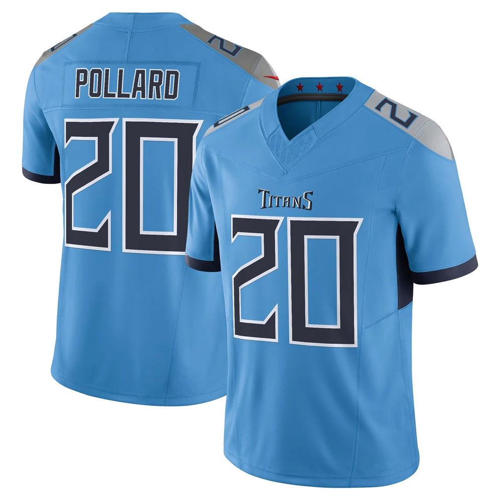 Tlead T.Titans #20 Tony Pollard Player Light Blue Vapor F.U.S.E. Limited Home Game Stitched Jerseys