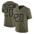 Tlead T.Titans #20 Tony Pollard Player Olive Limited 2025 Salute to Service Home Game Stitched Jerseys