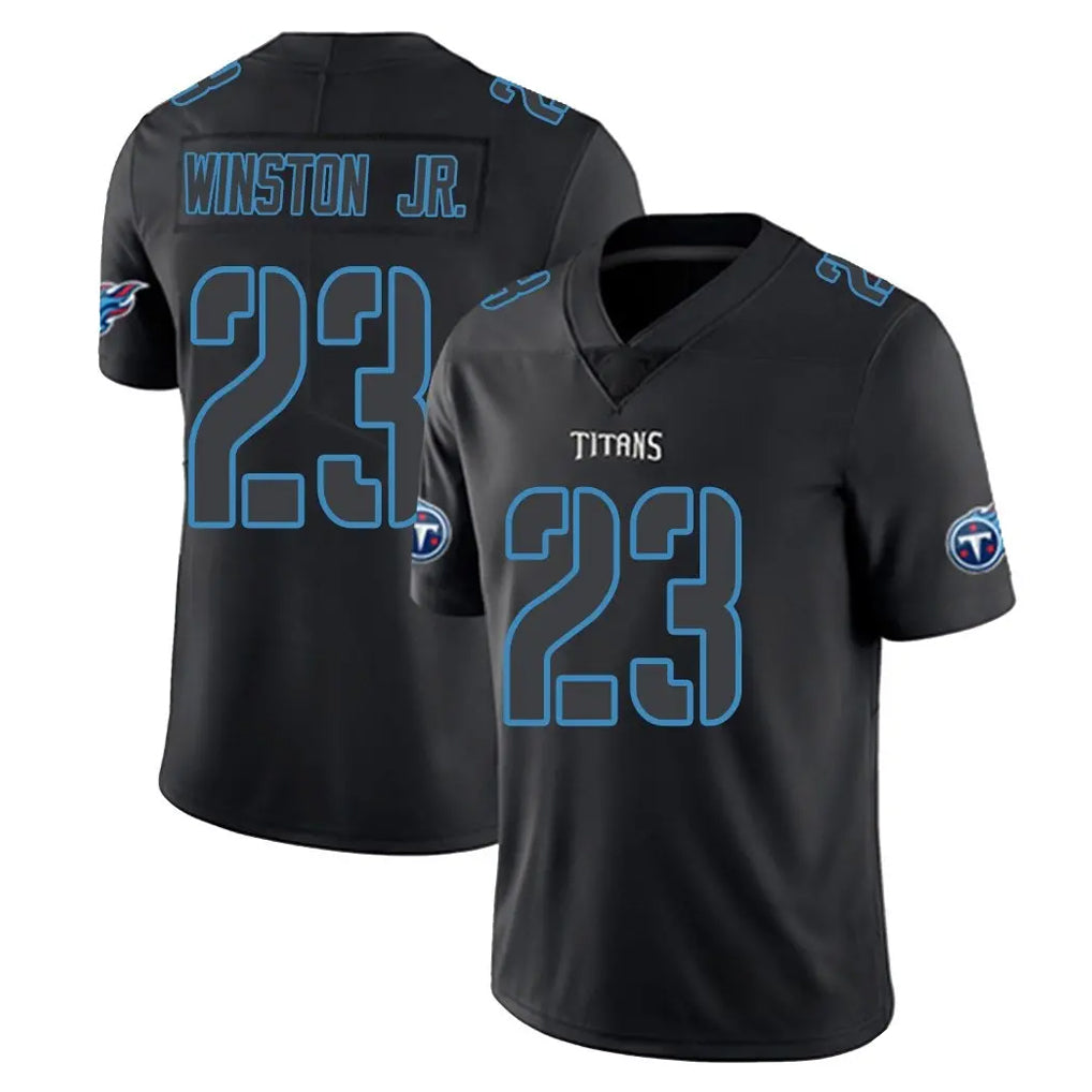Tlead T.Titans #23 Kevin Winston Jr. Player Black Impact Limited Home Game Stitched Jerseys