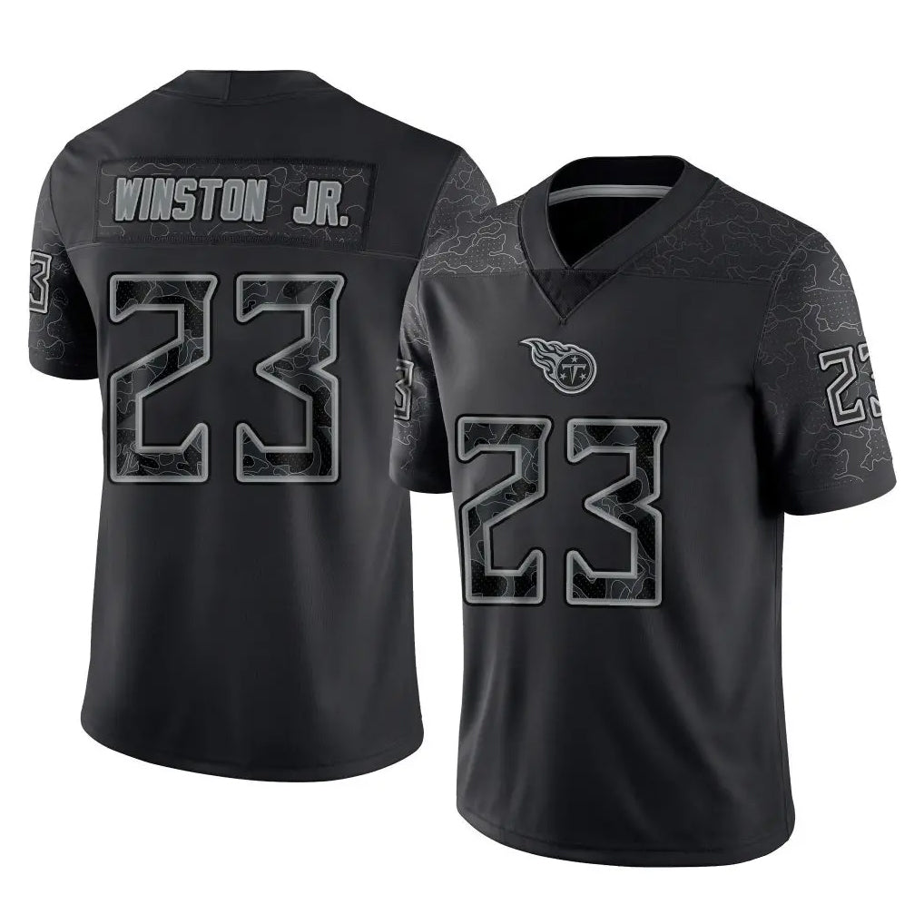 Tlead T.Titans #23 Kevin Winston Jr. Player Black Limited Reflective Home Game Stitched Jerseys