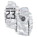 Tlead T.Titans #23 Kevin Winston Jr. Player Camo Arctic Salute to Service Pullover Hoodies Home Game Stitched Jerseys