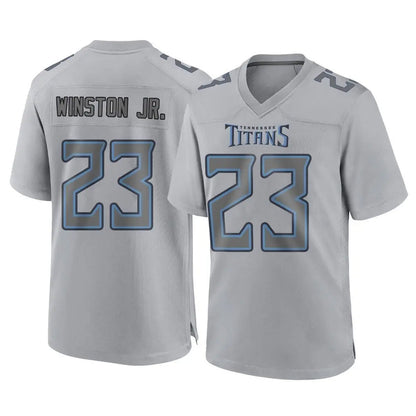 Tlead T.Titans #23 Kevin Winston Jr. Player Gray Atmosphere Fashion Home Game Stitched Jerseys