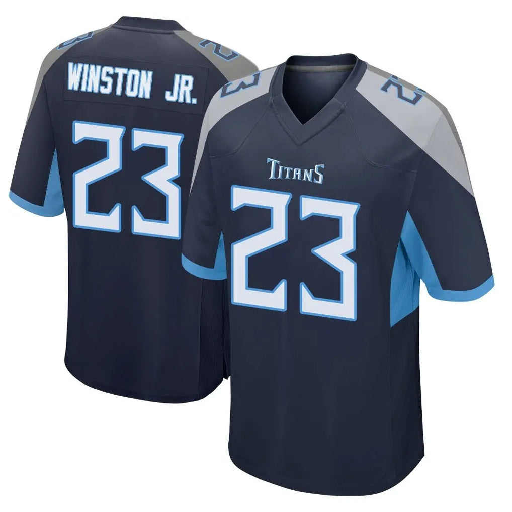 Tlead T.Titans #23 Kevin Winston Jr. Player Navy Home Game Stitched Jerseys