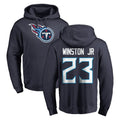 Tlead T.Titans #23 Kevin Winston Jr. Player Navy Logo Pullover Hoodies Home Game Stitched Jerseys