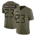 Tlead T.Titans #23 Kevin Winston Jr. Player Olive Limited 2025 Salute to Service Home Game Stitched Jerseys