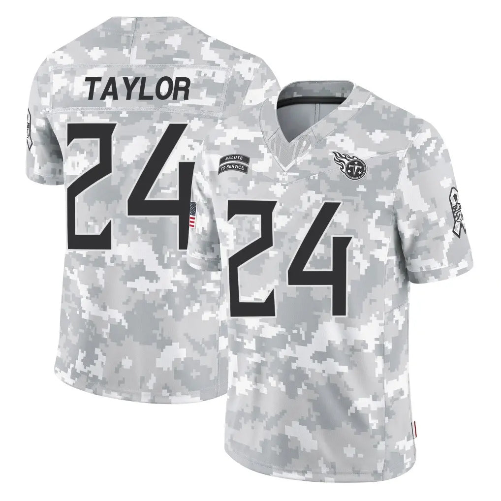 Tlead T.Titans #24 Alontae Taylor Player Arctic Camo Limited Salute to Service Home Game Stitched Jerseys