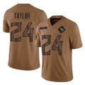 Tlead T.Titans #24 Alontae Taylor Player Brown Limited Salute to Service Home Game Stitched Jerseys
