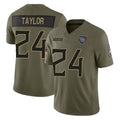 Tlead T.Titans #24 Alontae Taylor Player Olive Limited 2025 Salute to Service Home Game Stitched Jerseys